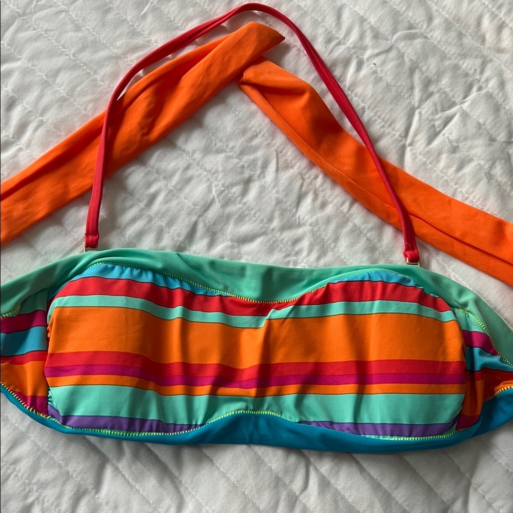 ABS Colorful Striped Bikini Top